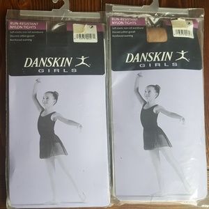 LOT OF 2 DANSKIN FOOTED TIGHTS SMALL